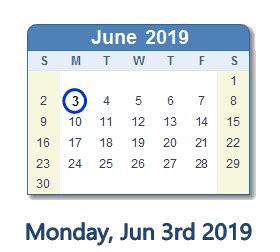 June 3, 2019 .